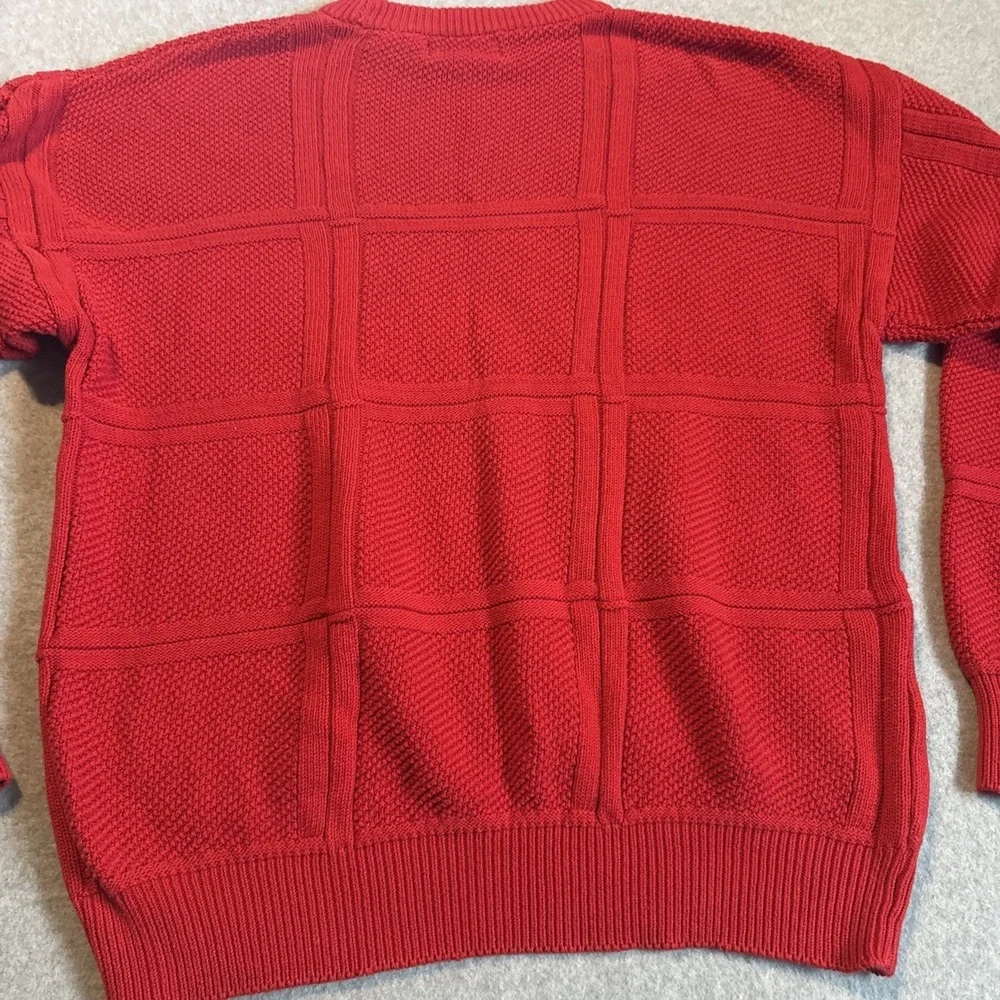 Vintage‎ Red Cable Knit Golf Sweater Men's M Sweater Collection By Van Heusen